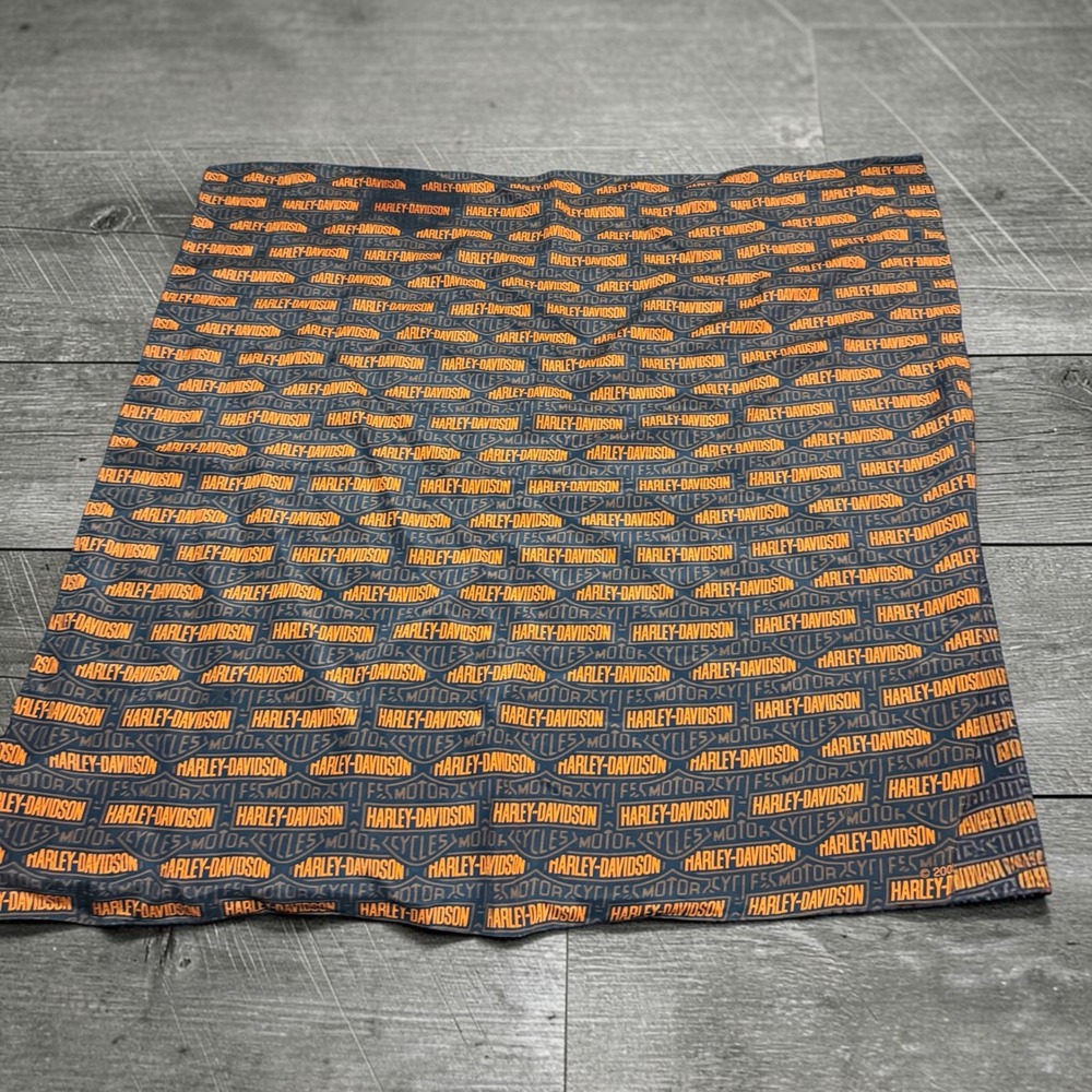 Harley Davidson Bandana Black Orange Silk Logo